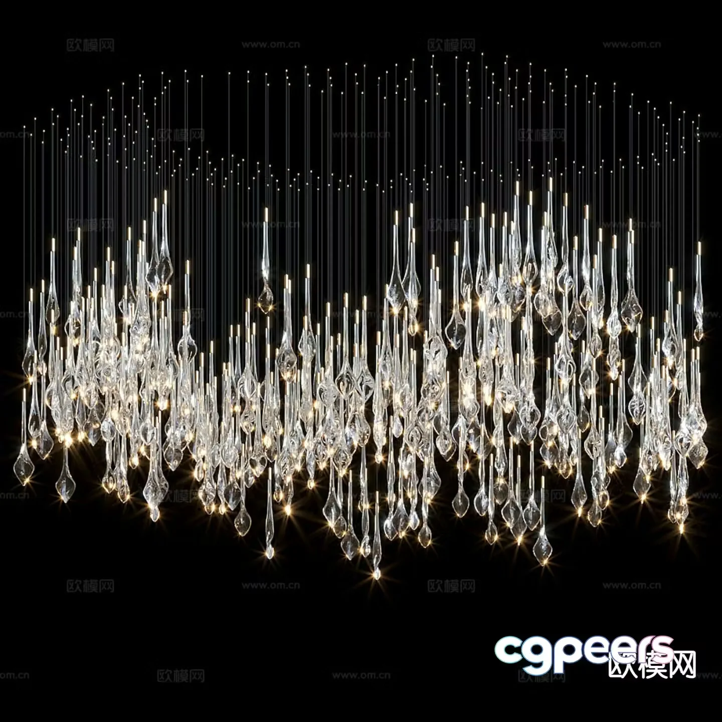 Modern crystal lamp chandelier 3d model