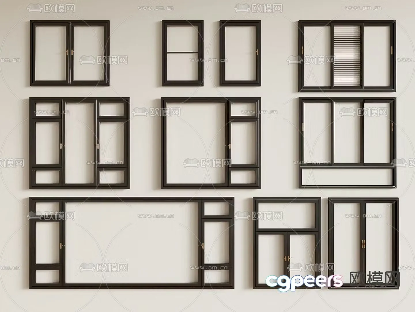 Modern aluminum window 3d model
