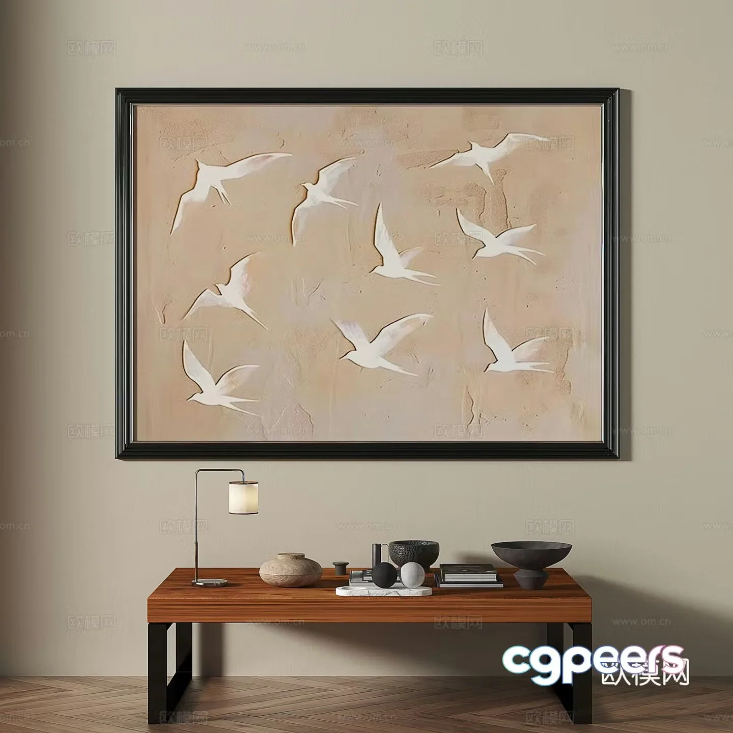 Modern retro medieval decorative painting 3d model