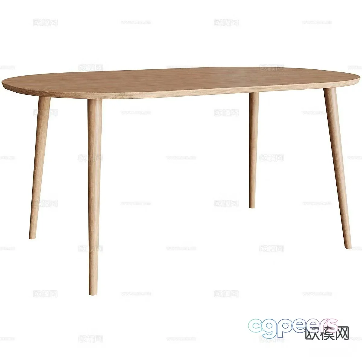 Oval dining table 3d model