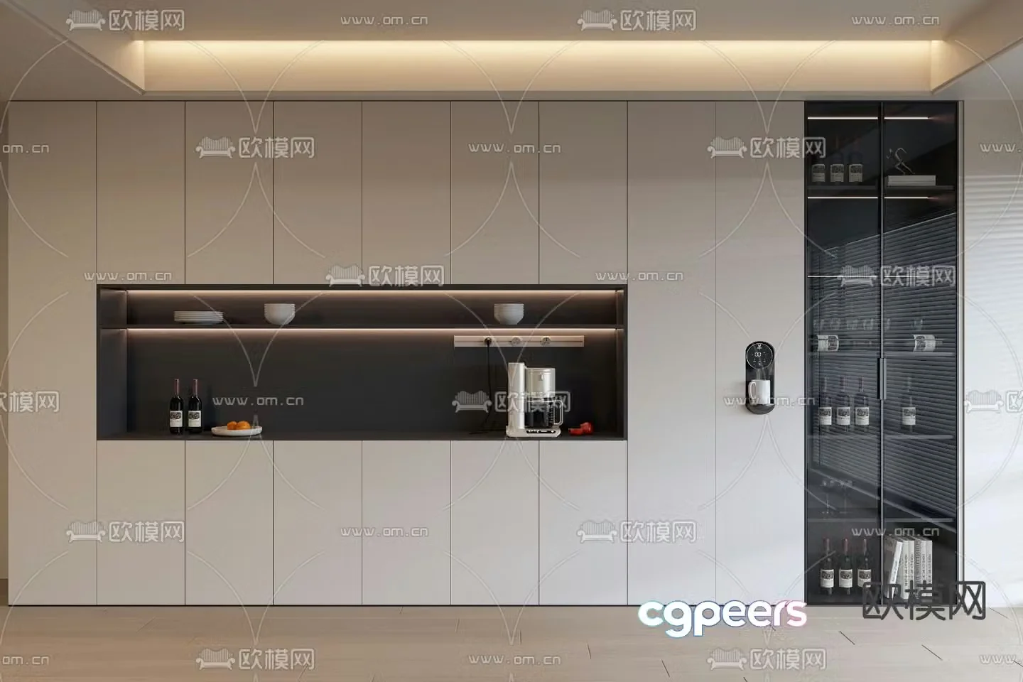Wine cabinet sideboard 3d model