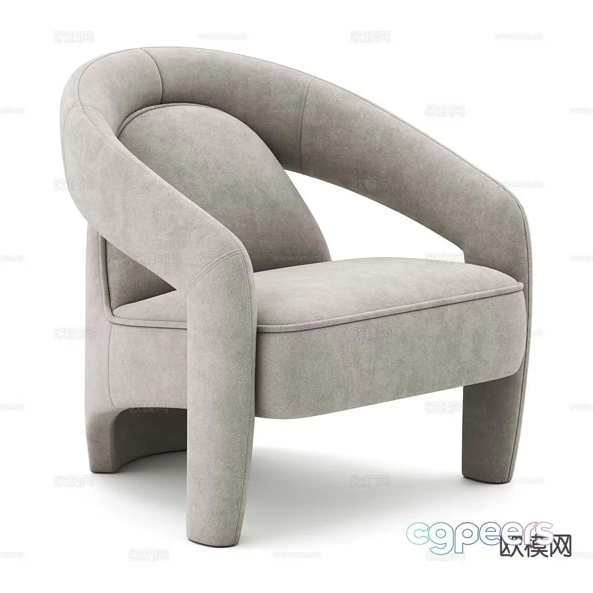 Nordic simple armchair sofa chair 3d model