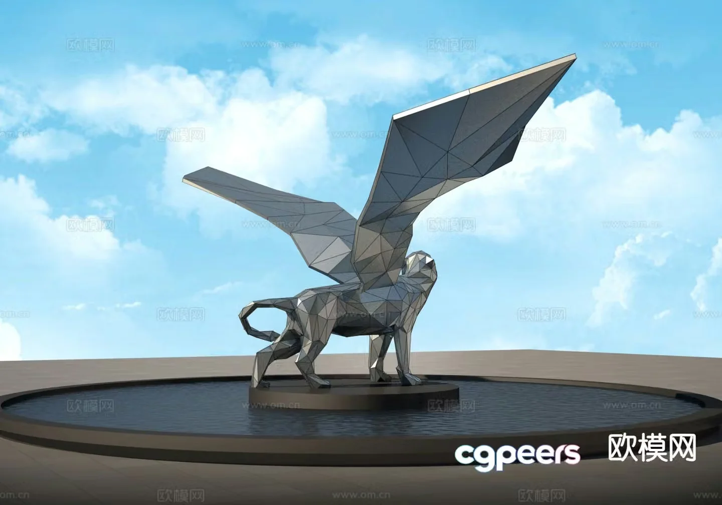 Leopard sculpture landscape sculpture 3d model