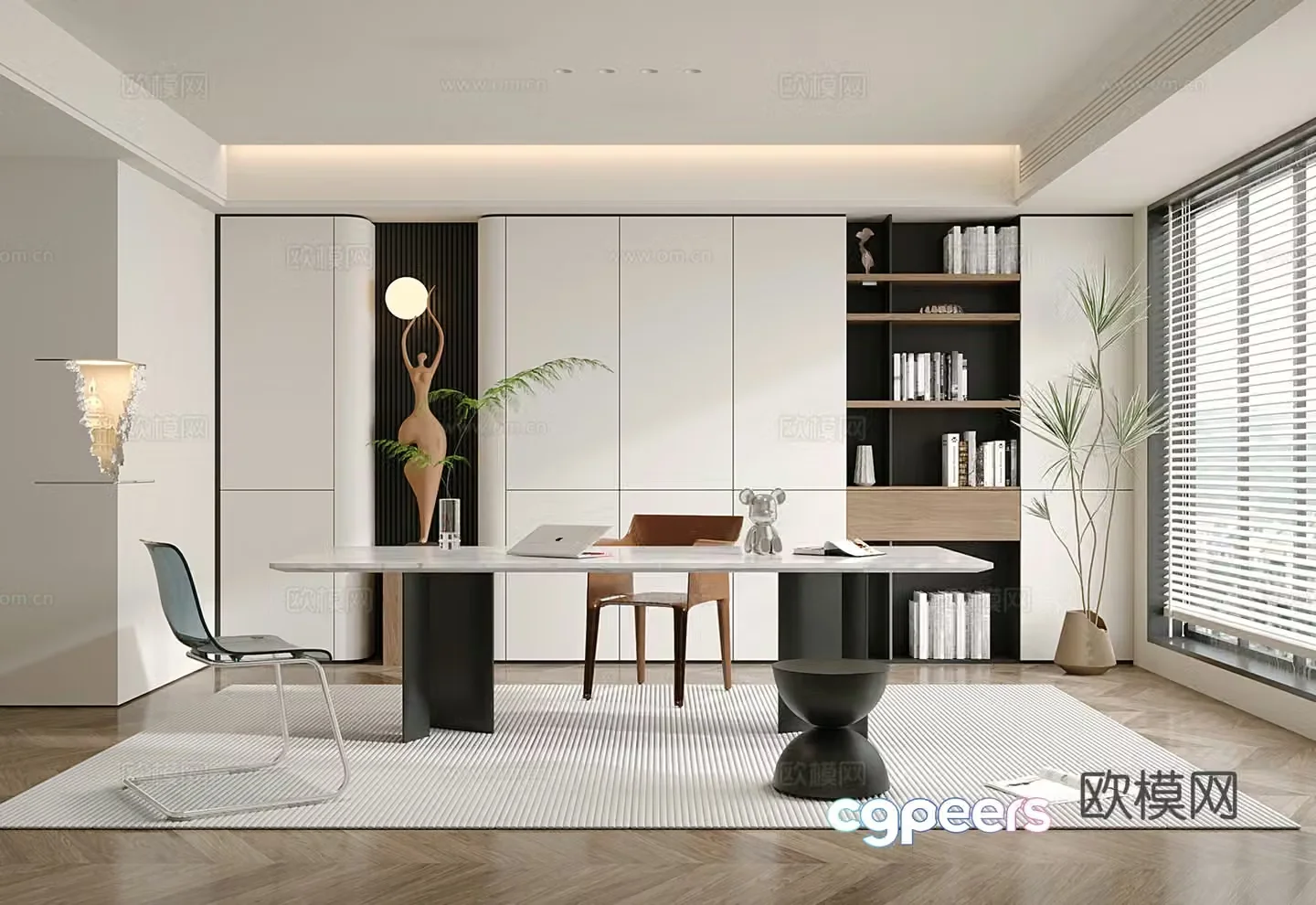 Modern study 3d model