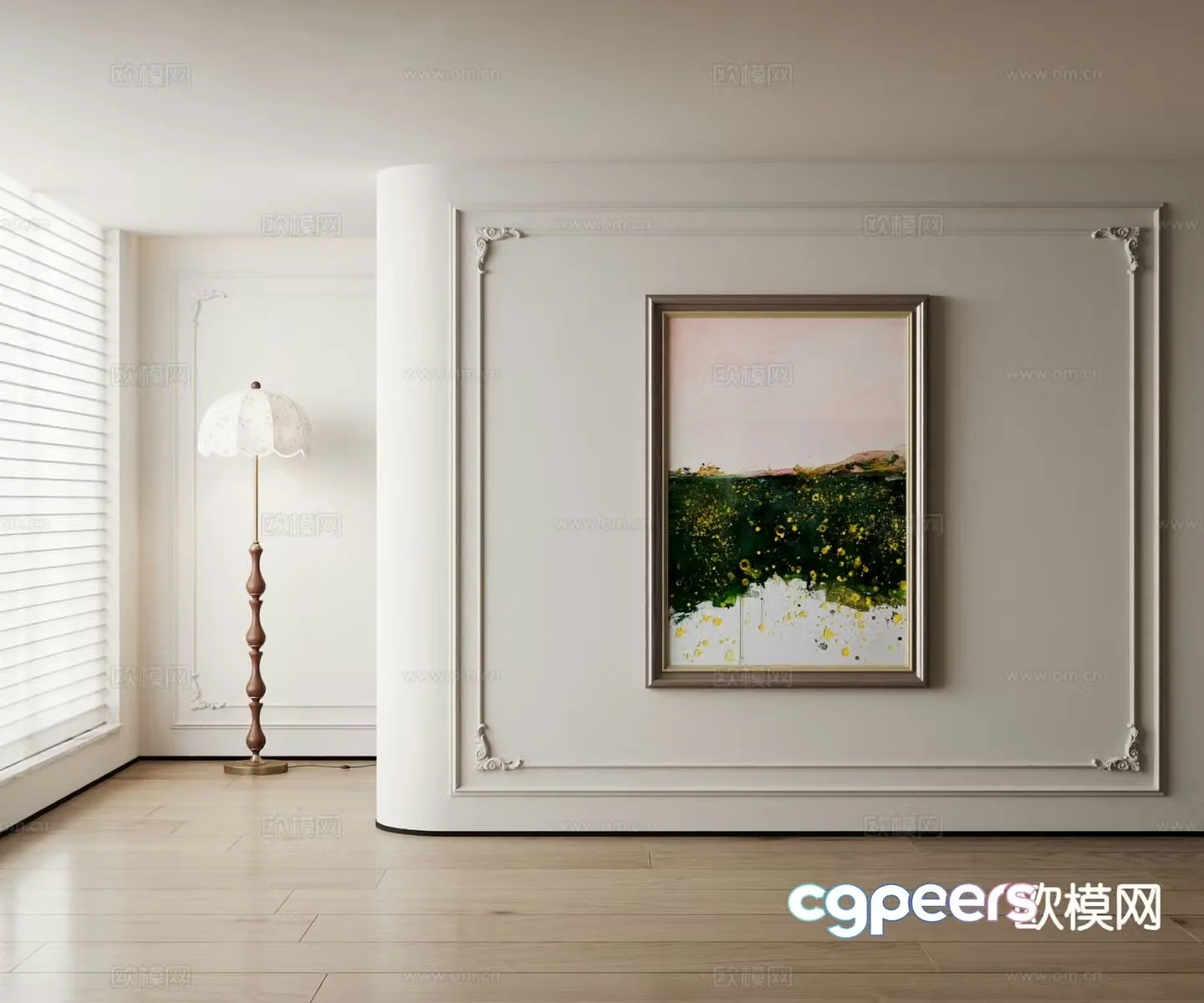 American decorative painting oil painting 3d model
