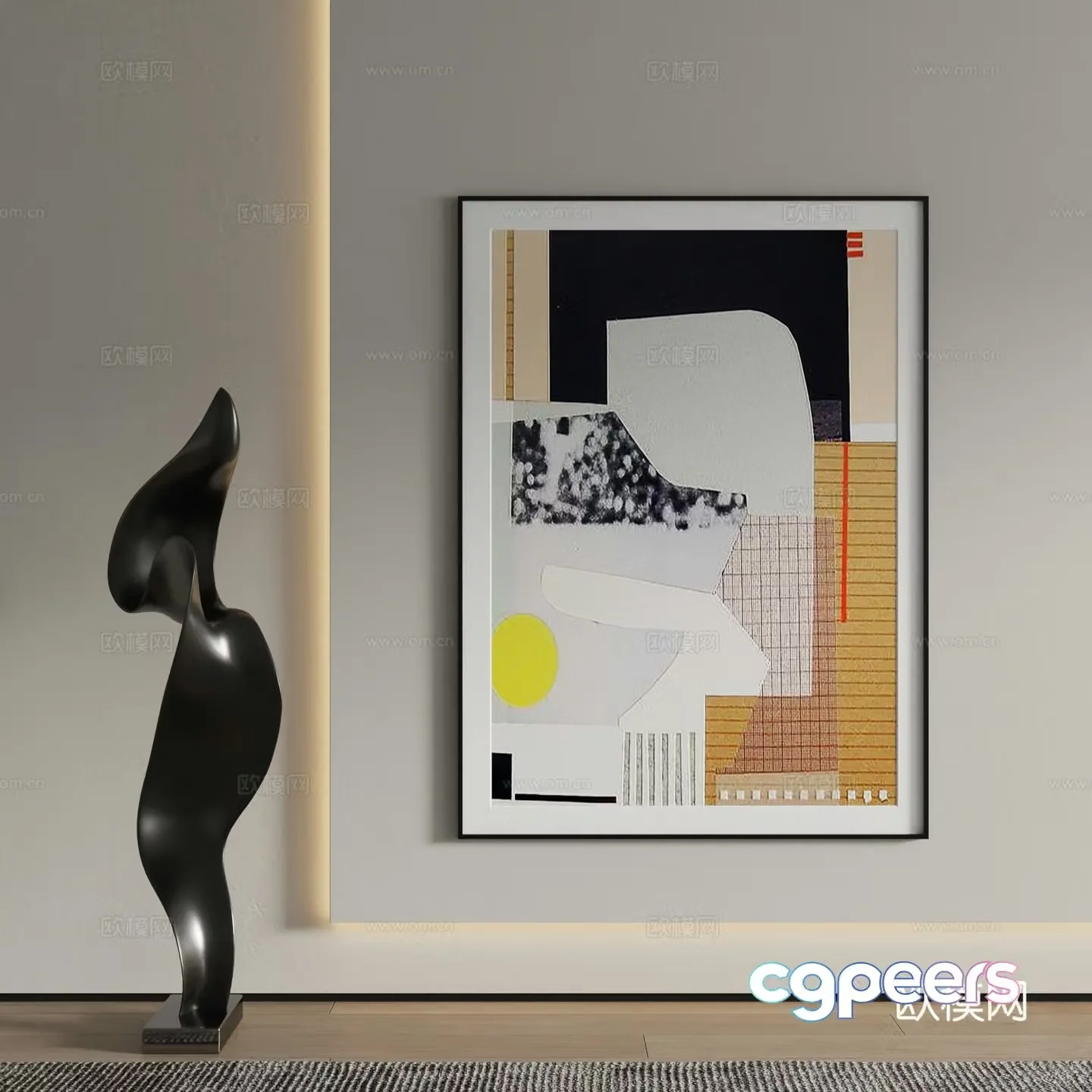 Decorative painting abstract painting hanging painting 3d model