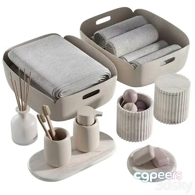 3ds Max Free – Bathroom decor 02 (Muuto, Apotheke, Blomus)