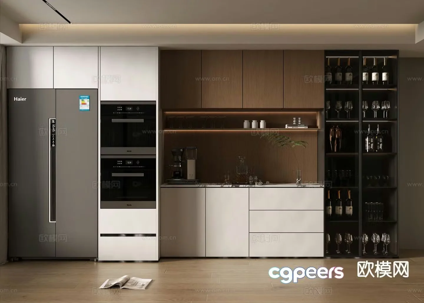 Italian wine cabinet sideboard 3d model