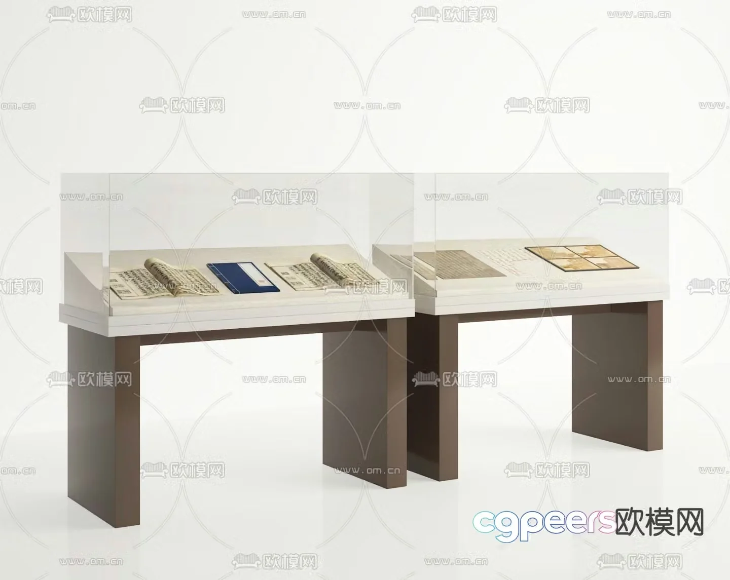 Cultural Relics Booth Glass Showcase 3D Model
