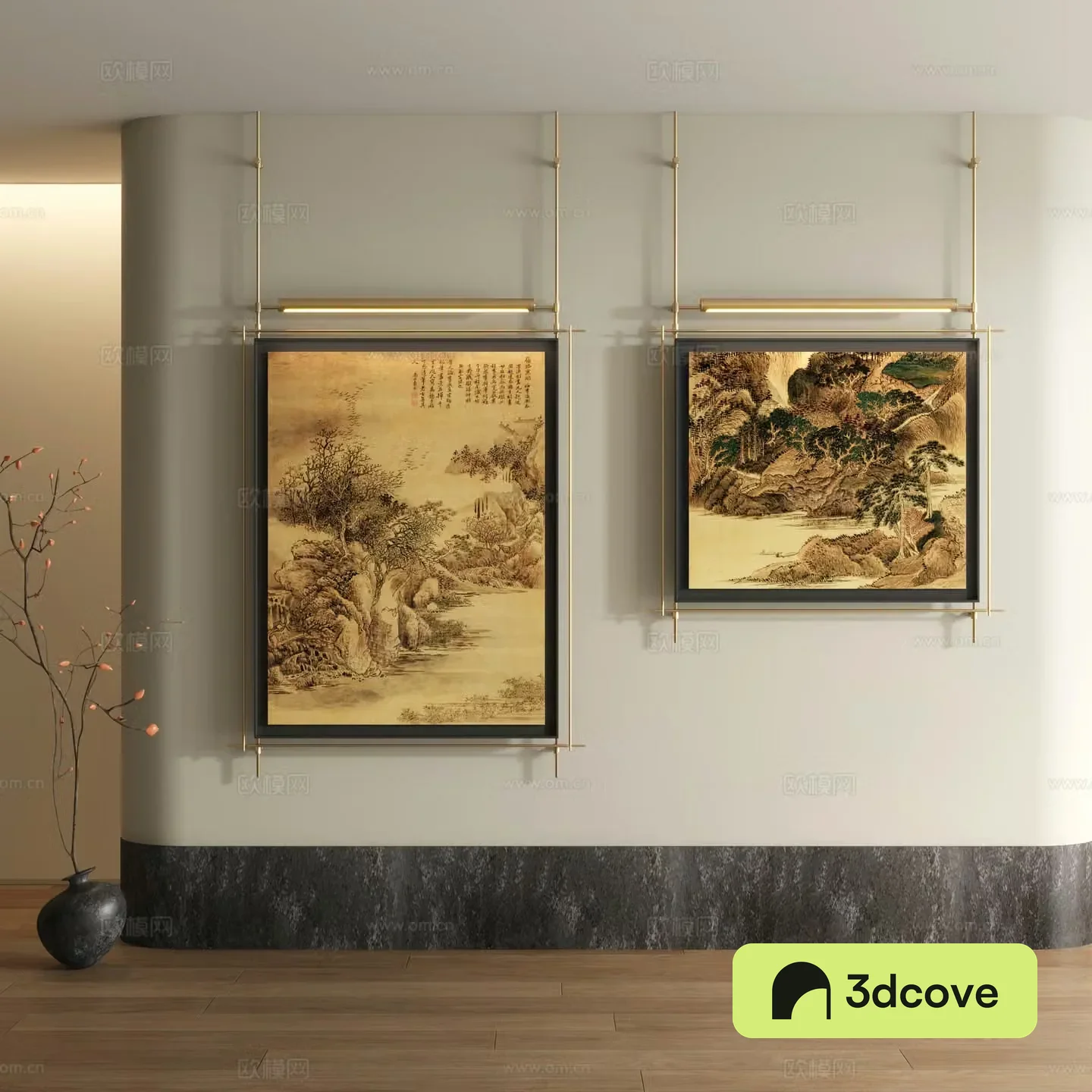 Song style decorative painting New Chinese style landscape painting