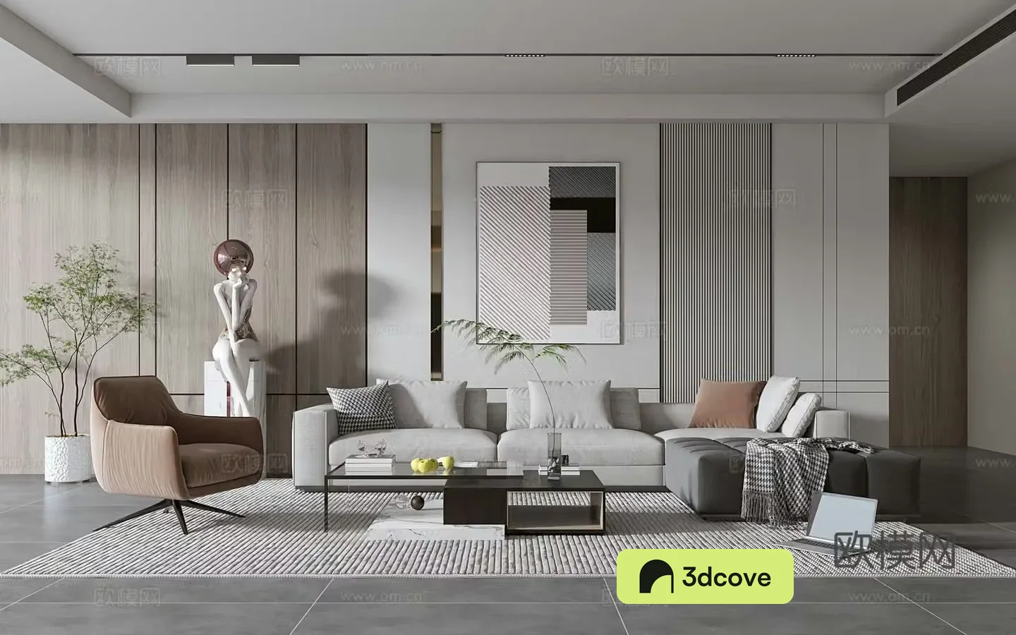 Modern living room modern sofa coffee table combination modern background wall