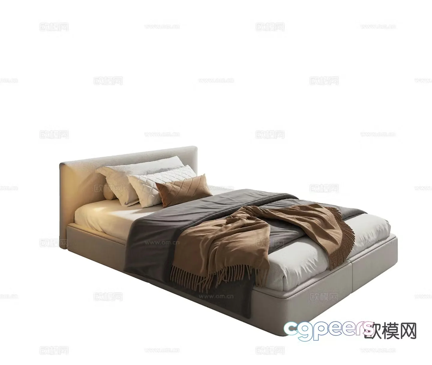 Modern single bed 3d model