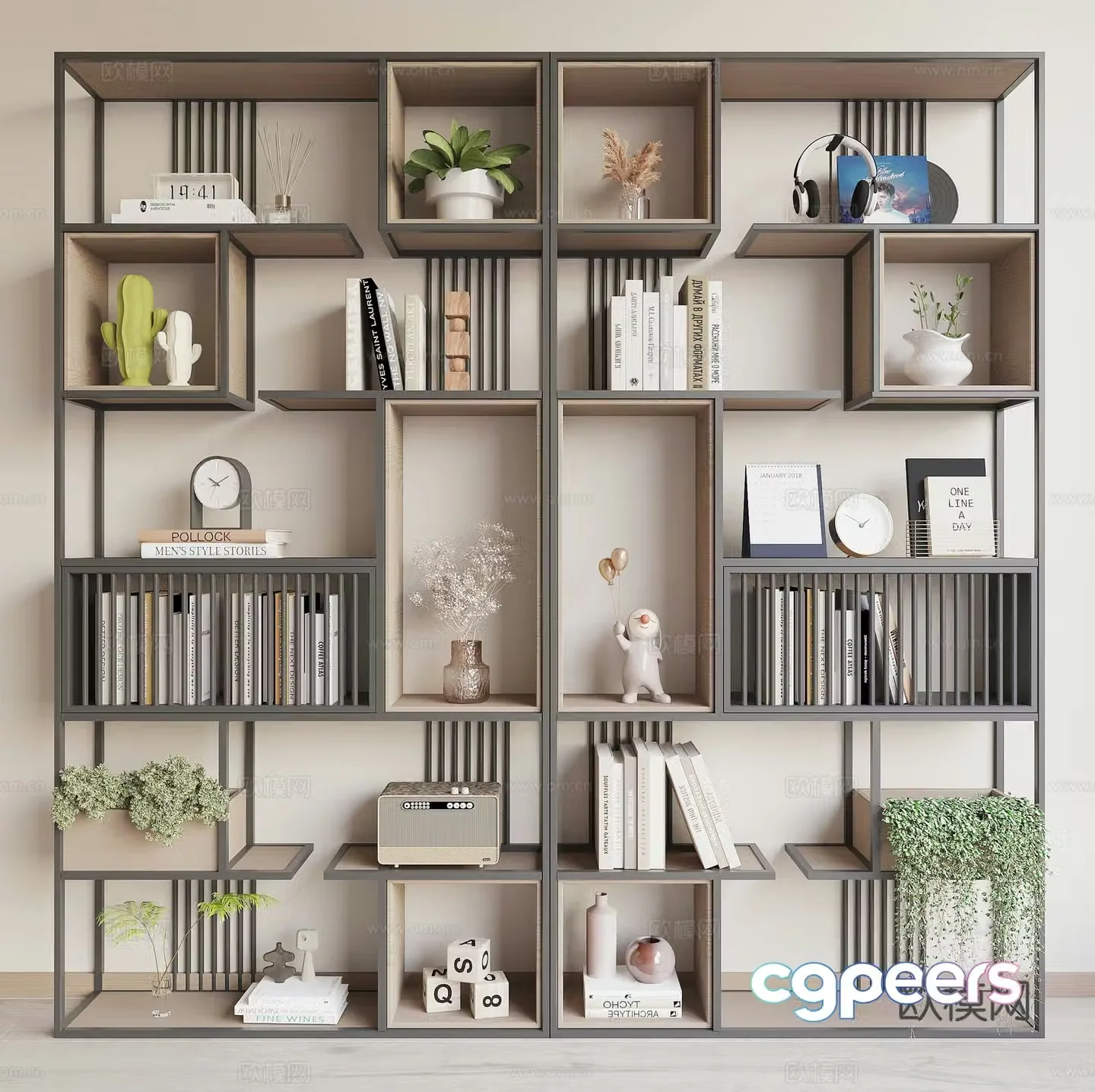 Modern decorative rack storage rack 3d model