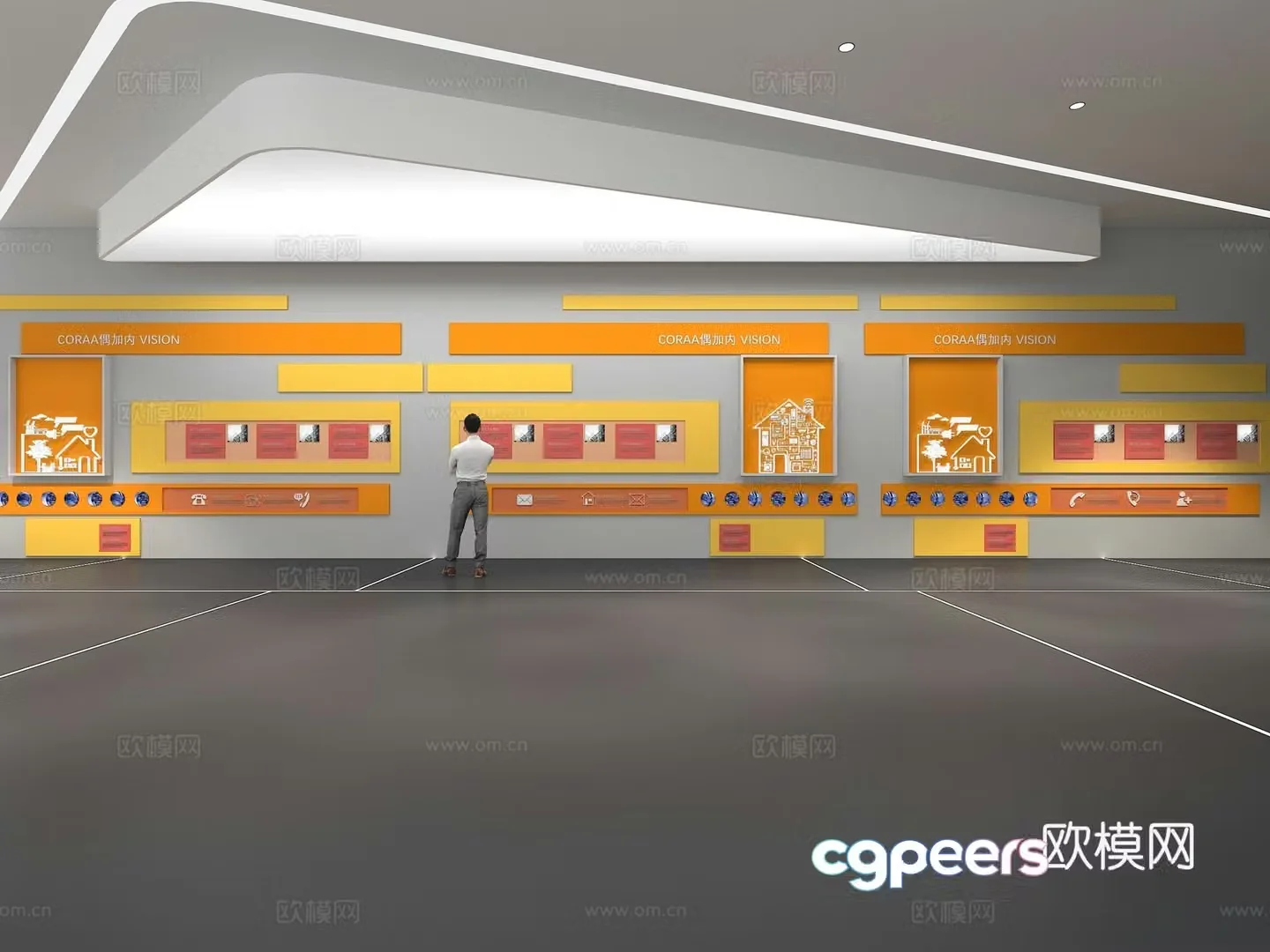 Cultural wall Corporate culture wall Display wall Classroom Exhibition hall Campus culture Corridor 3D model