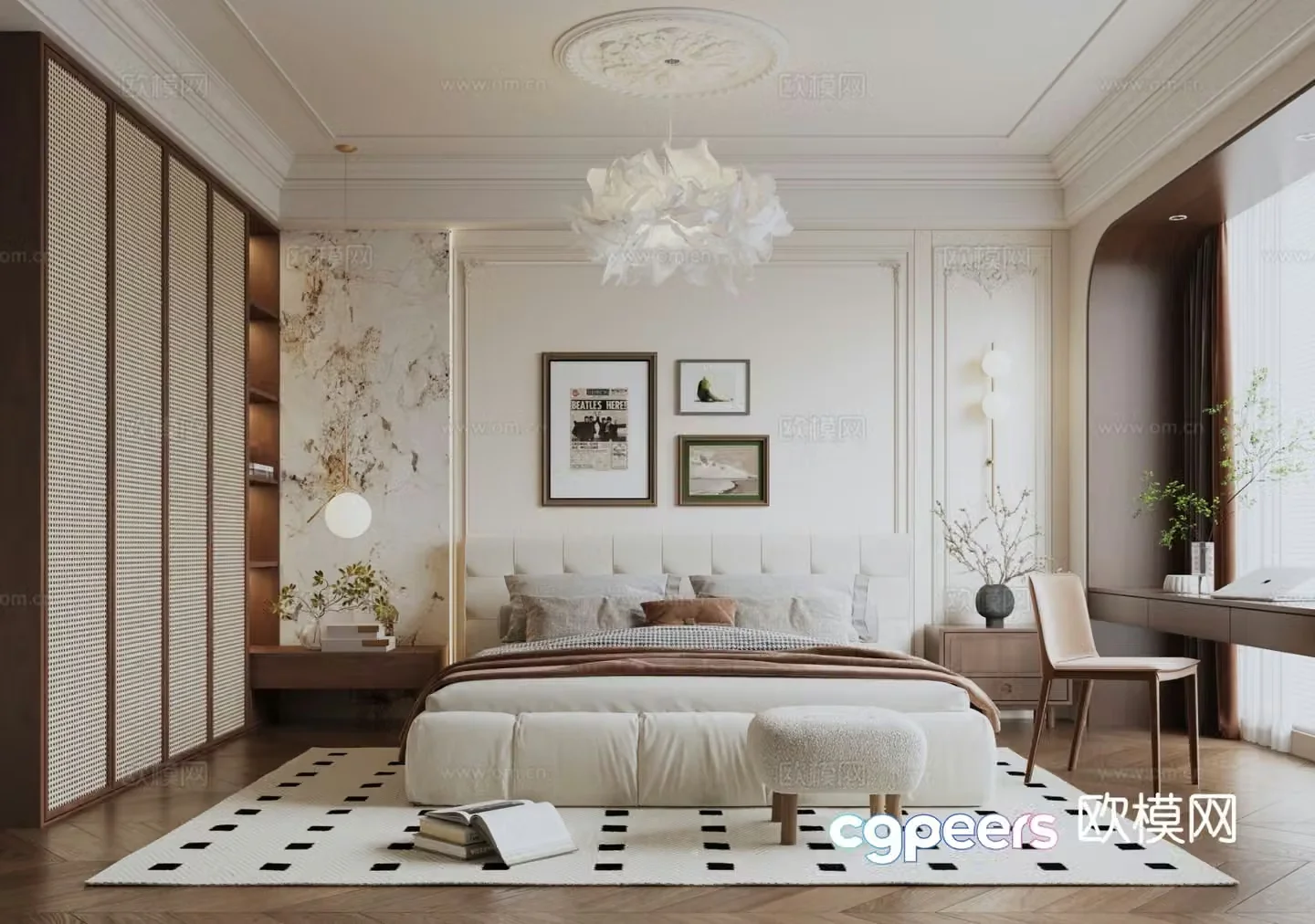 French bedroom second bedroom 3d model
