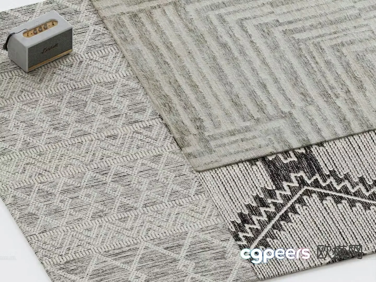 Plain carpet square carpet 3d model