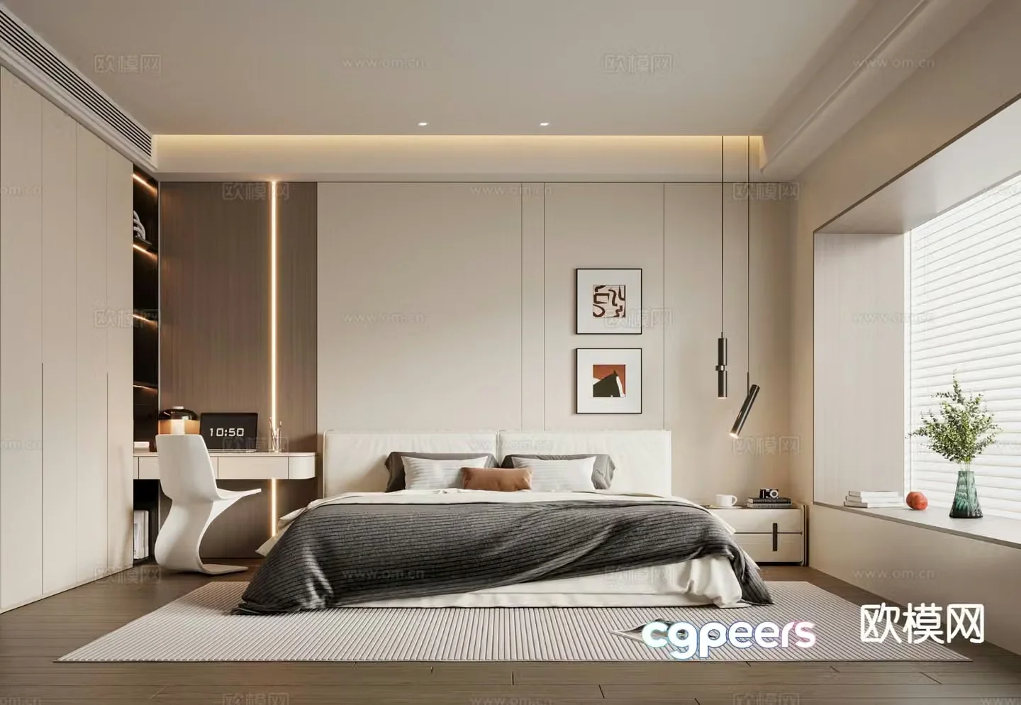 Modern bedroom master bedroom 3d model