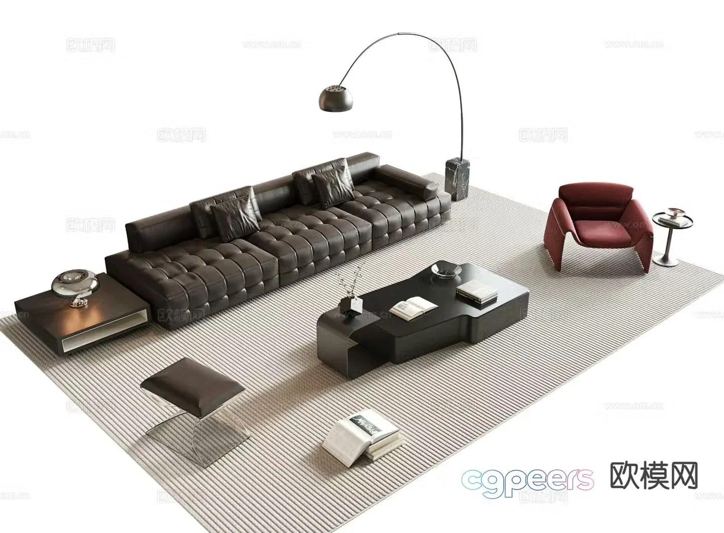 Italian sectional sofa 3d model