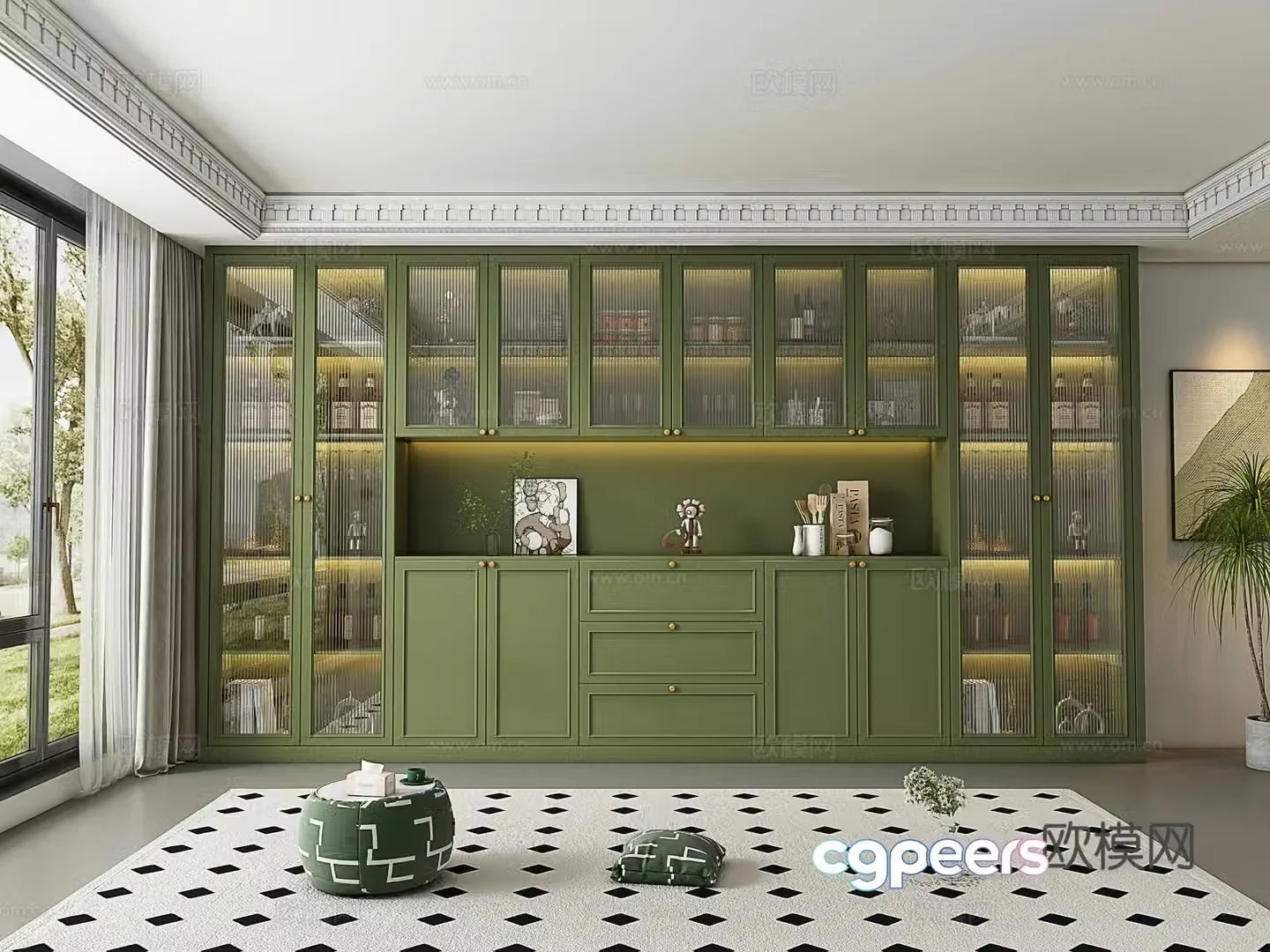 Modern French wine cabinet 3d model