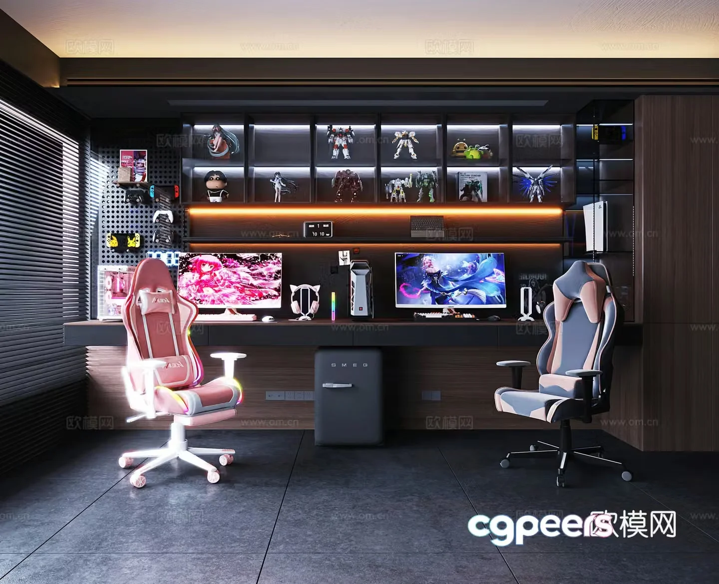 Modern eSports room game room 3D model