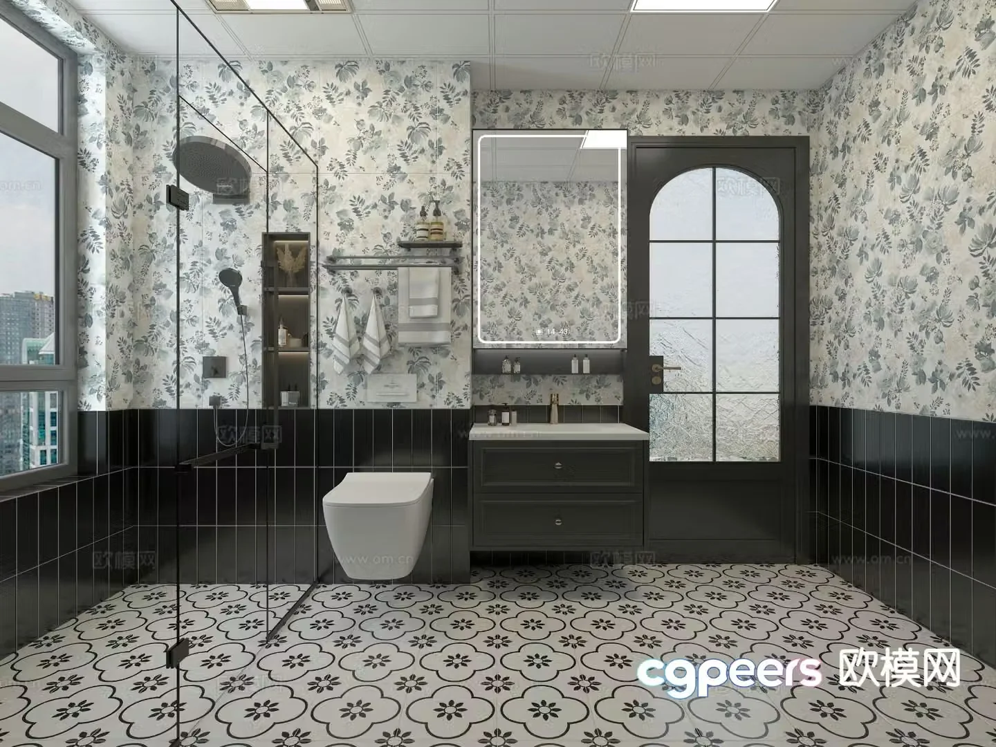 French bathroom bathroom 3d model