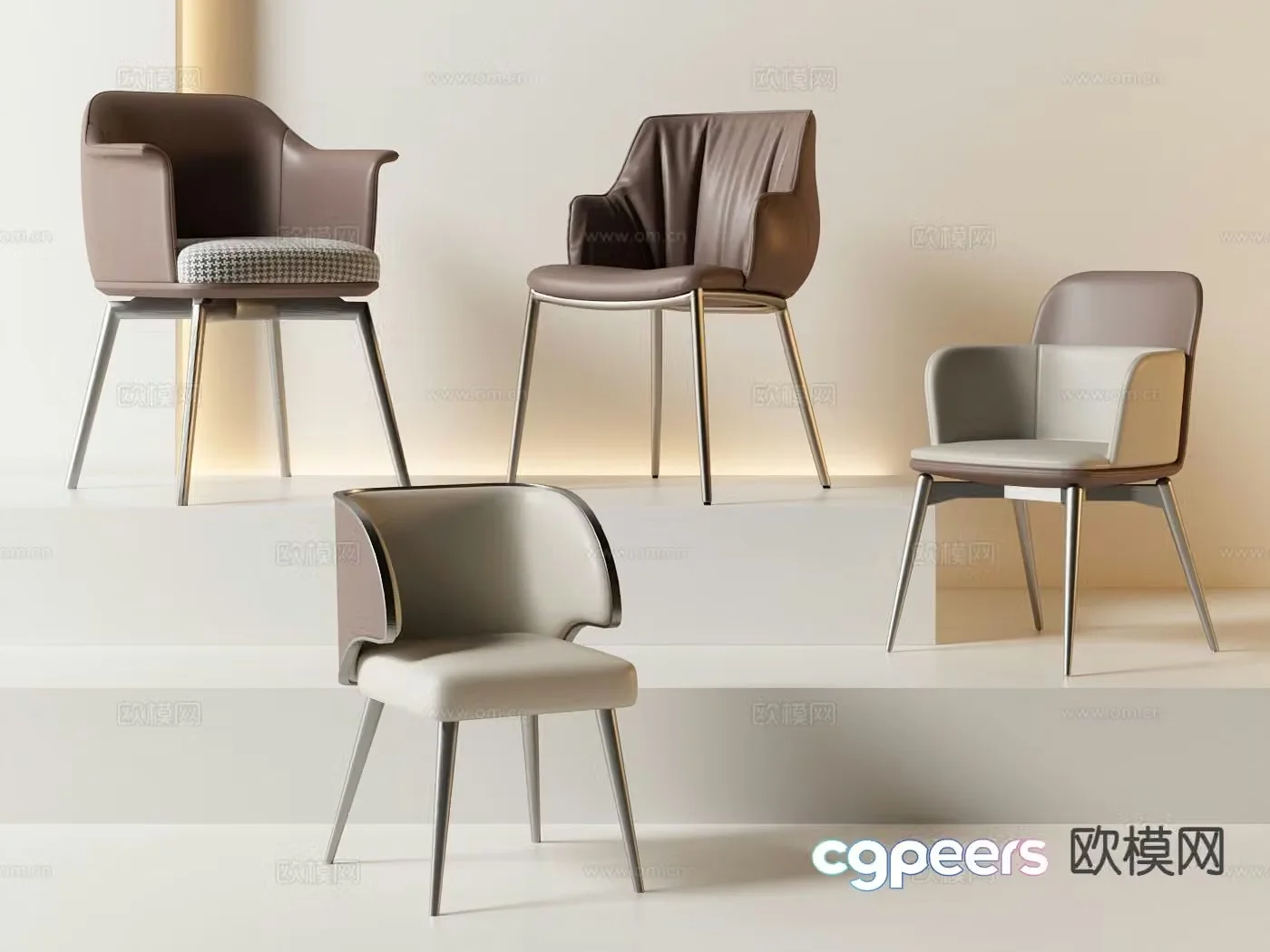 Modern chair dining chair leisure chair 3d model