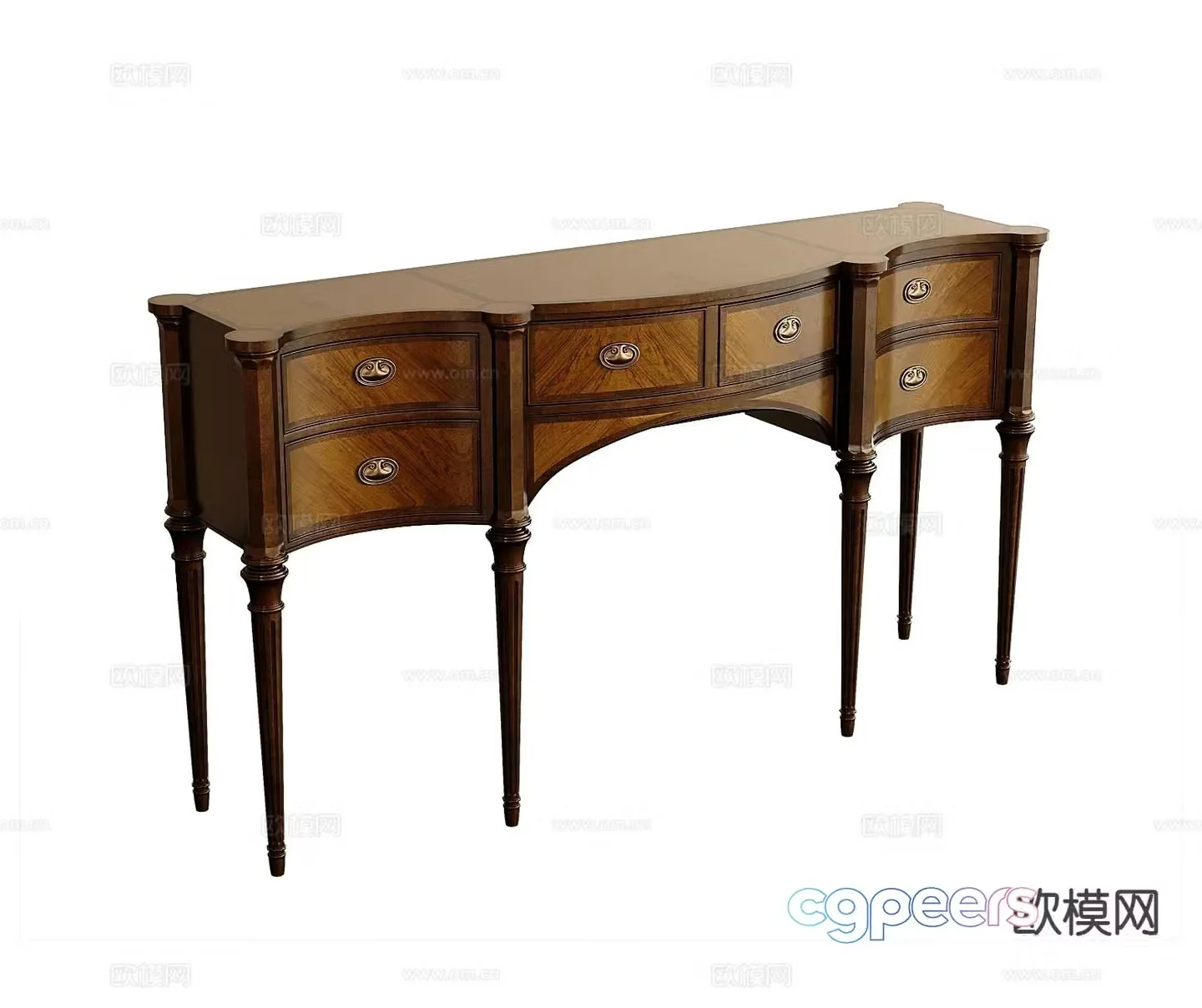American style entrance cabinet end viewing platform 3D model