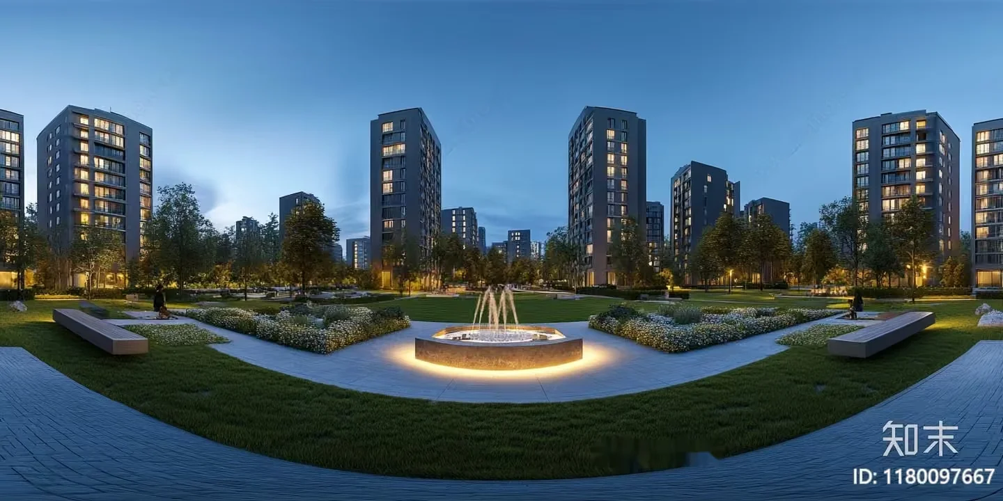 Modern City Park 3D Model – 12638 – VRAY Render