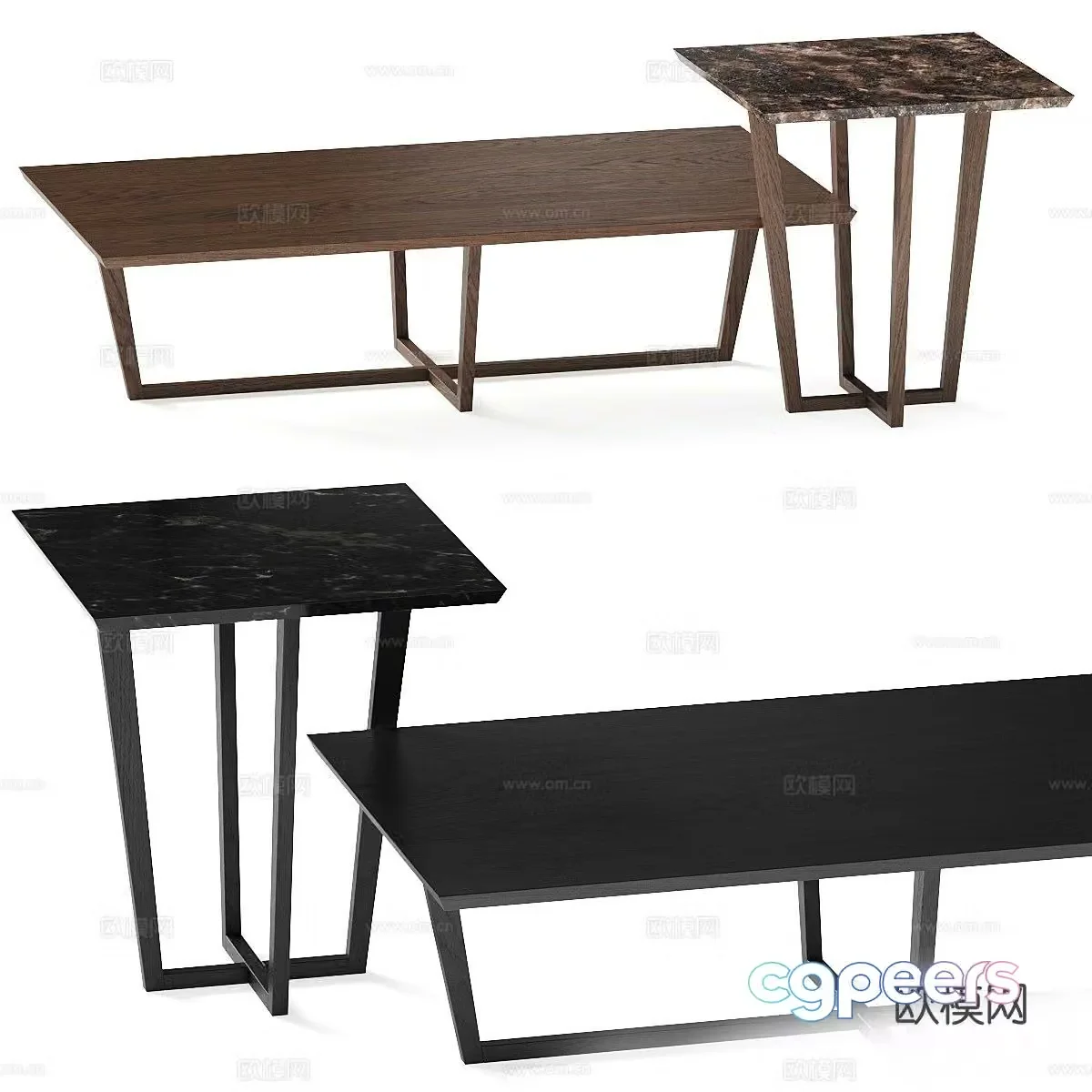 Modern square coffee table 3d model
