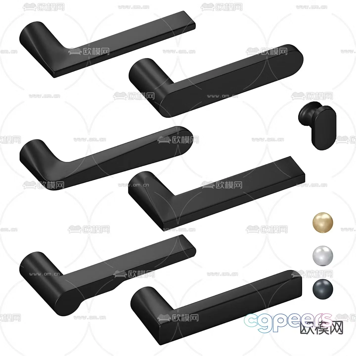Modern Door Handles 3D Model – 2721 – VRAY Render