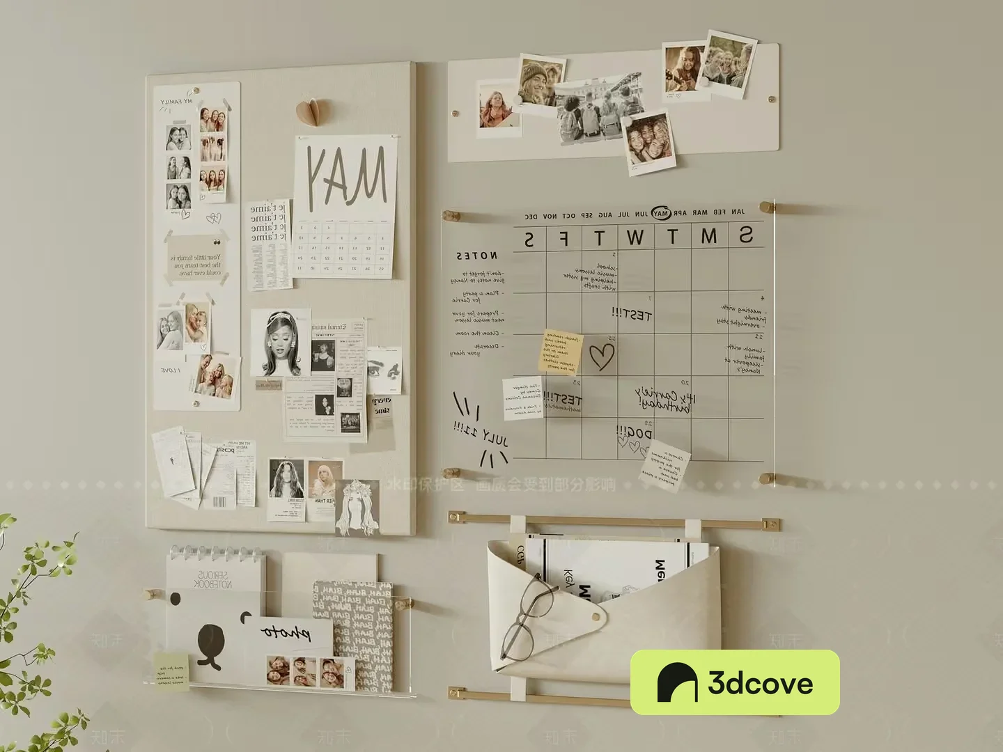 A Wall Organizer With A Calendar