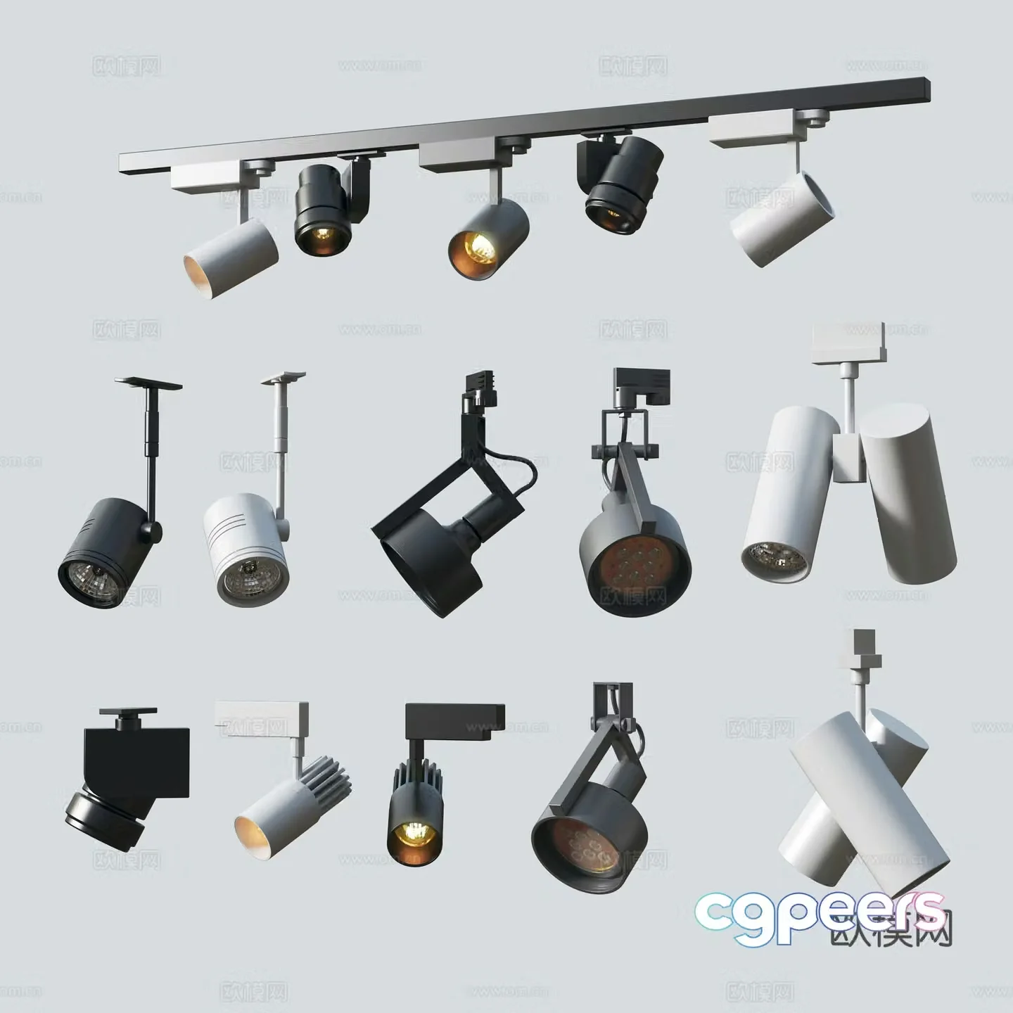 Modern downlight spotlight track spotlight 3d model