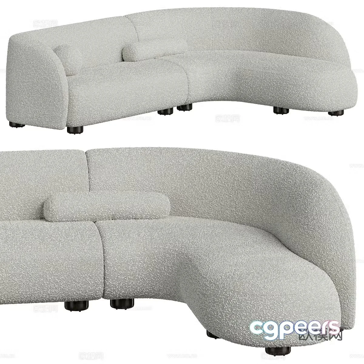 Modern Cream Style Laurent Chair 3D Model