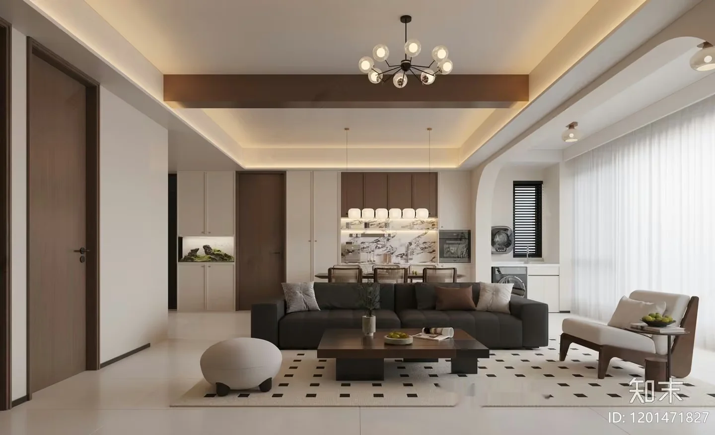 Modern Living Room 3D Model – 10678 – CORONA Render