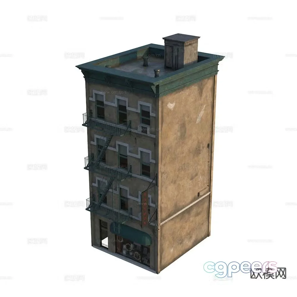 American residential building Western architecture single building New York building building 3d model