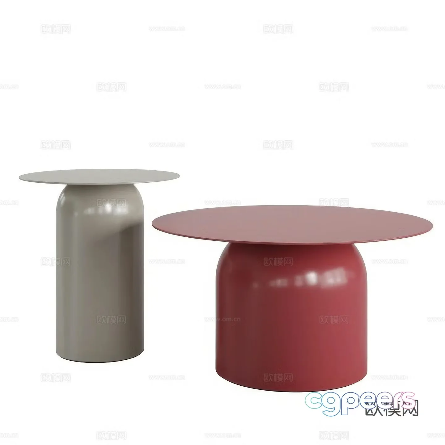 Modern minimalist metal round coffee table 3D model