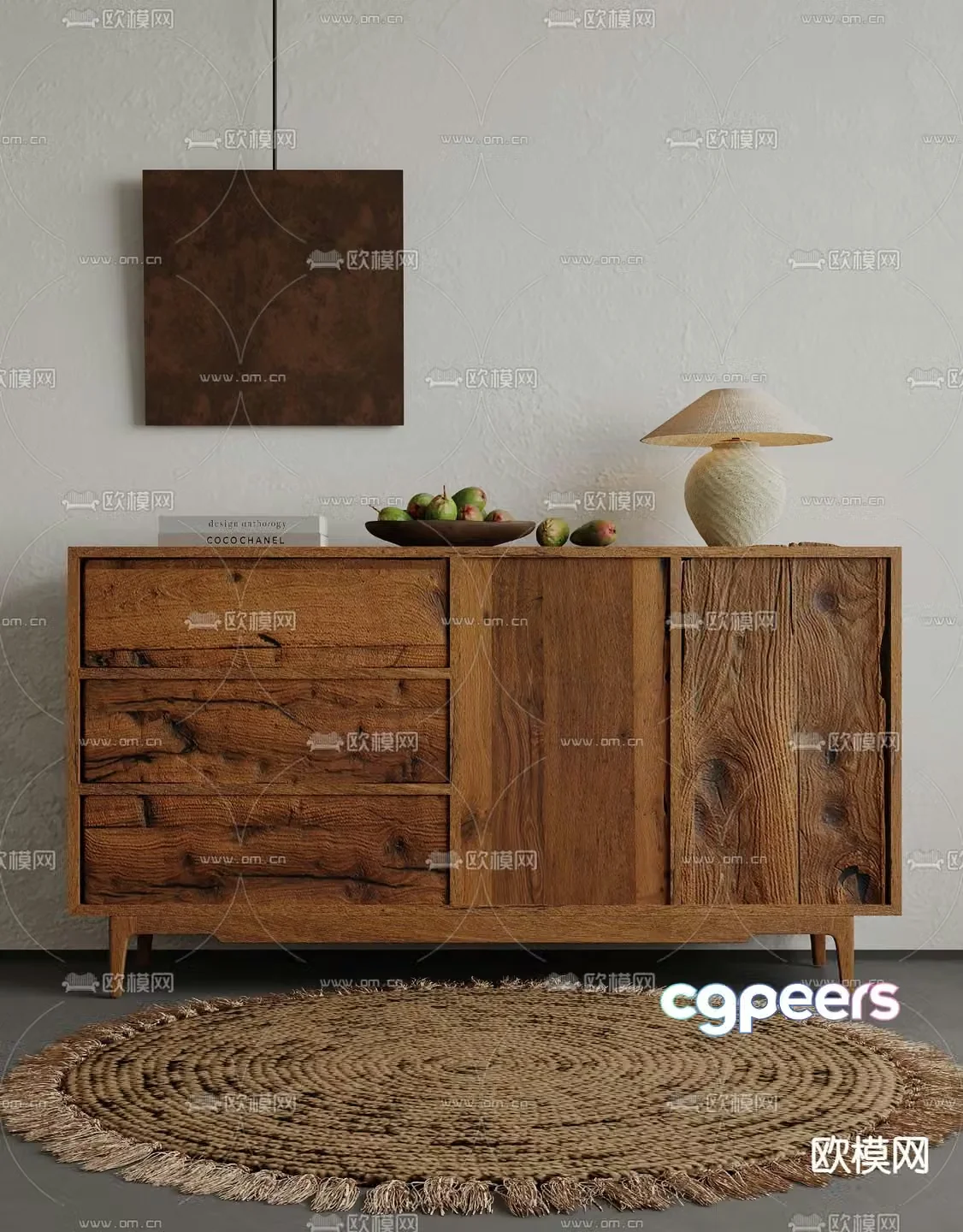 Wabi-sabi entrance cabinet 3d model