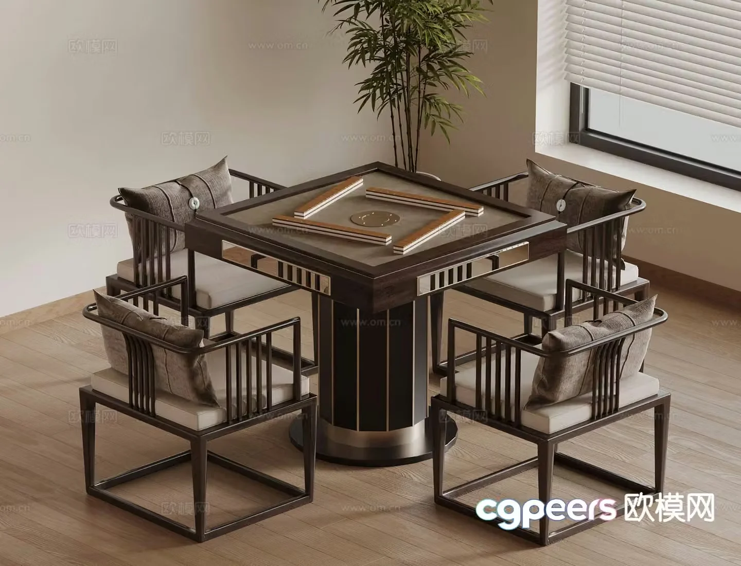 New Chinese chess and card room mahjong table 3D model