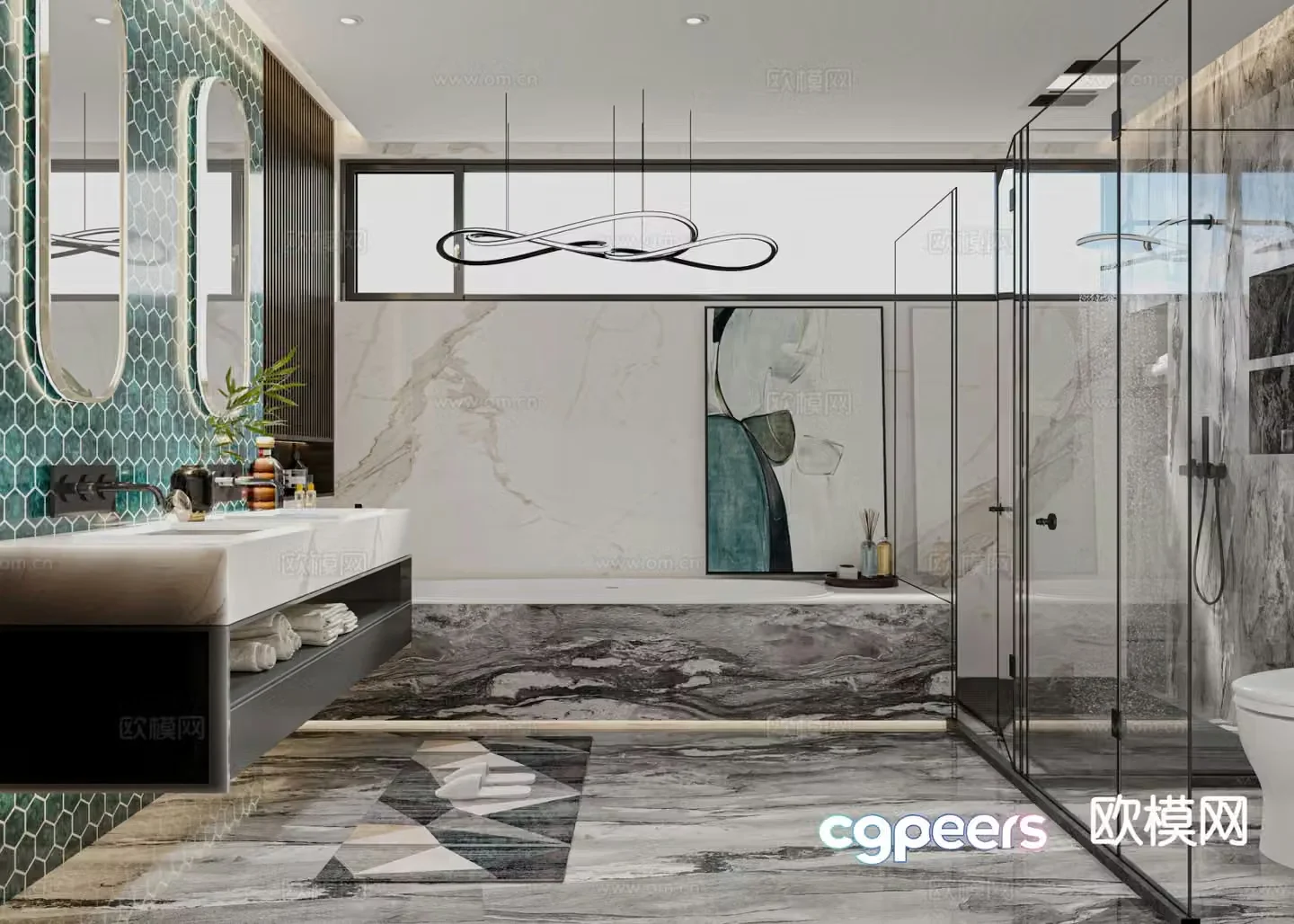 Modern bathroom bathroom 3d model