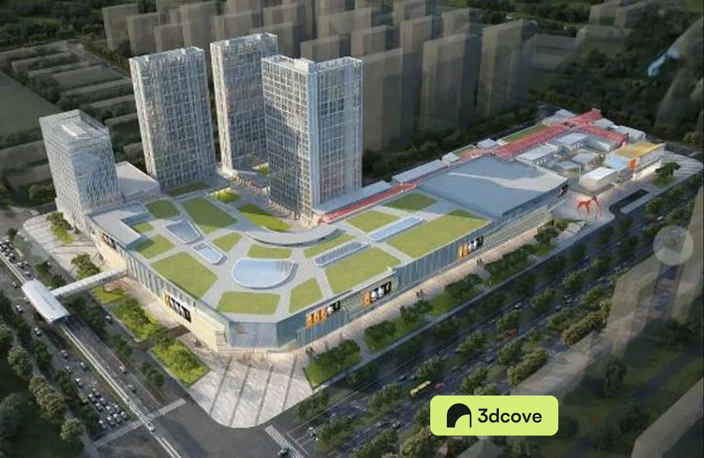 A Large Building With A Green Roof