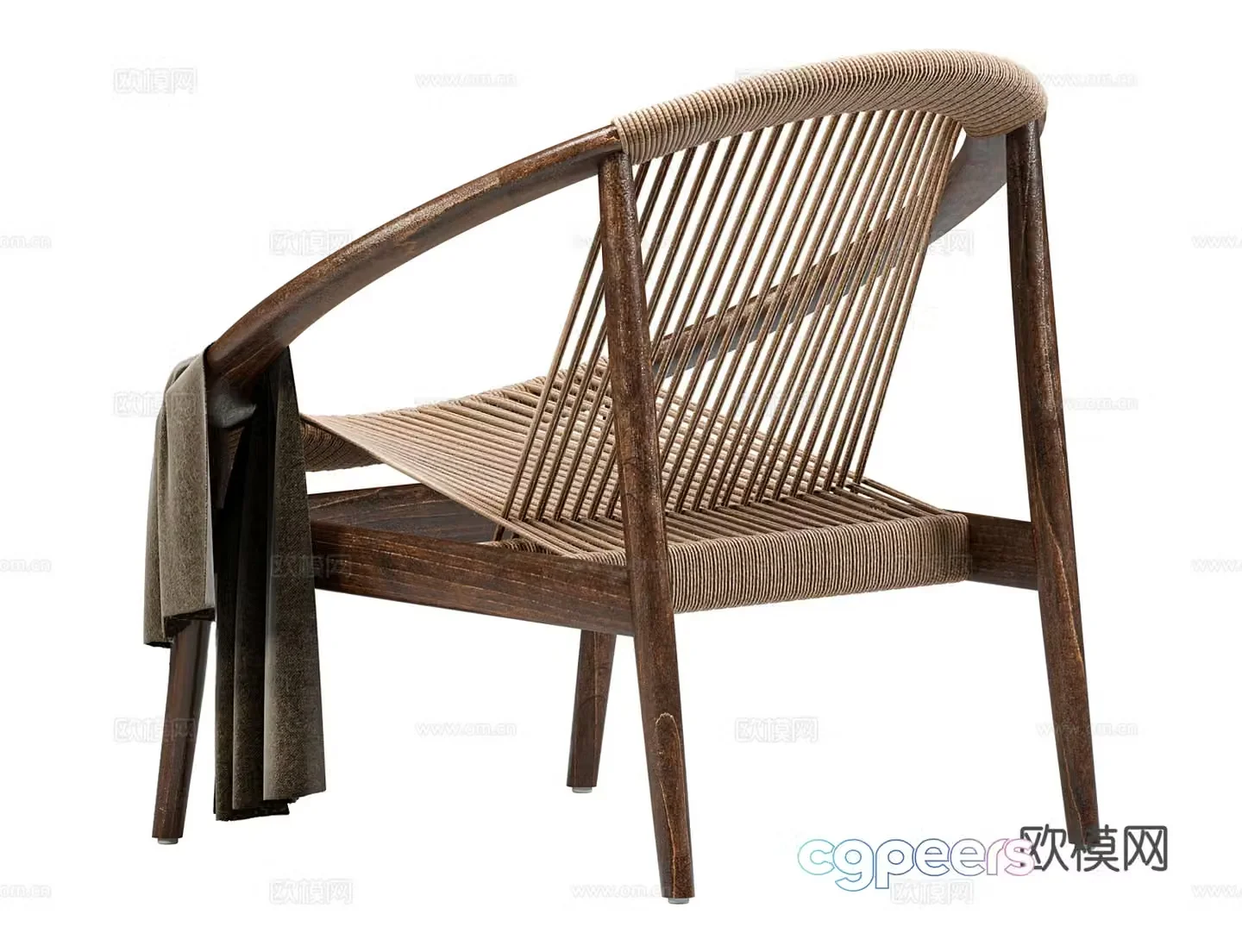 Rattan sofa chair 3d model