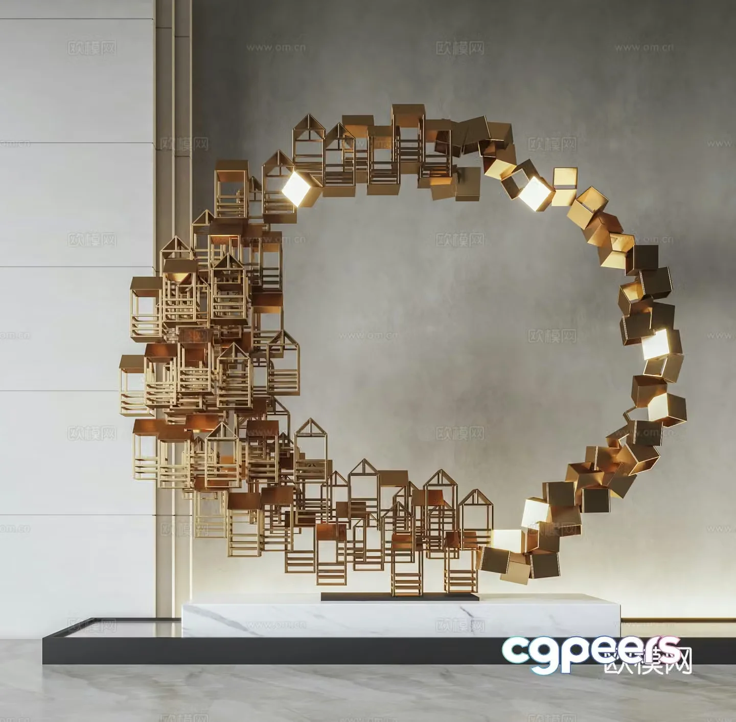 Abstract Sculpture Lobby Sculpture Art Ornament 3D Model