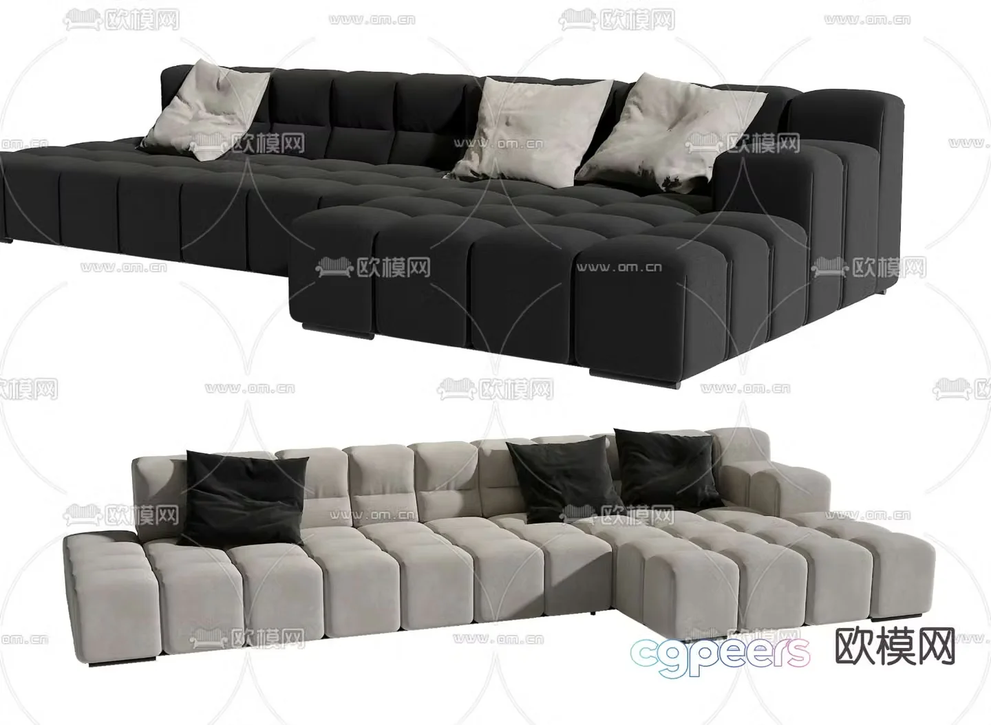 Multi-person sofa corner sofa 3d model
