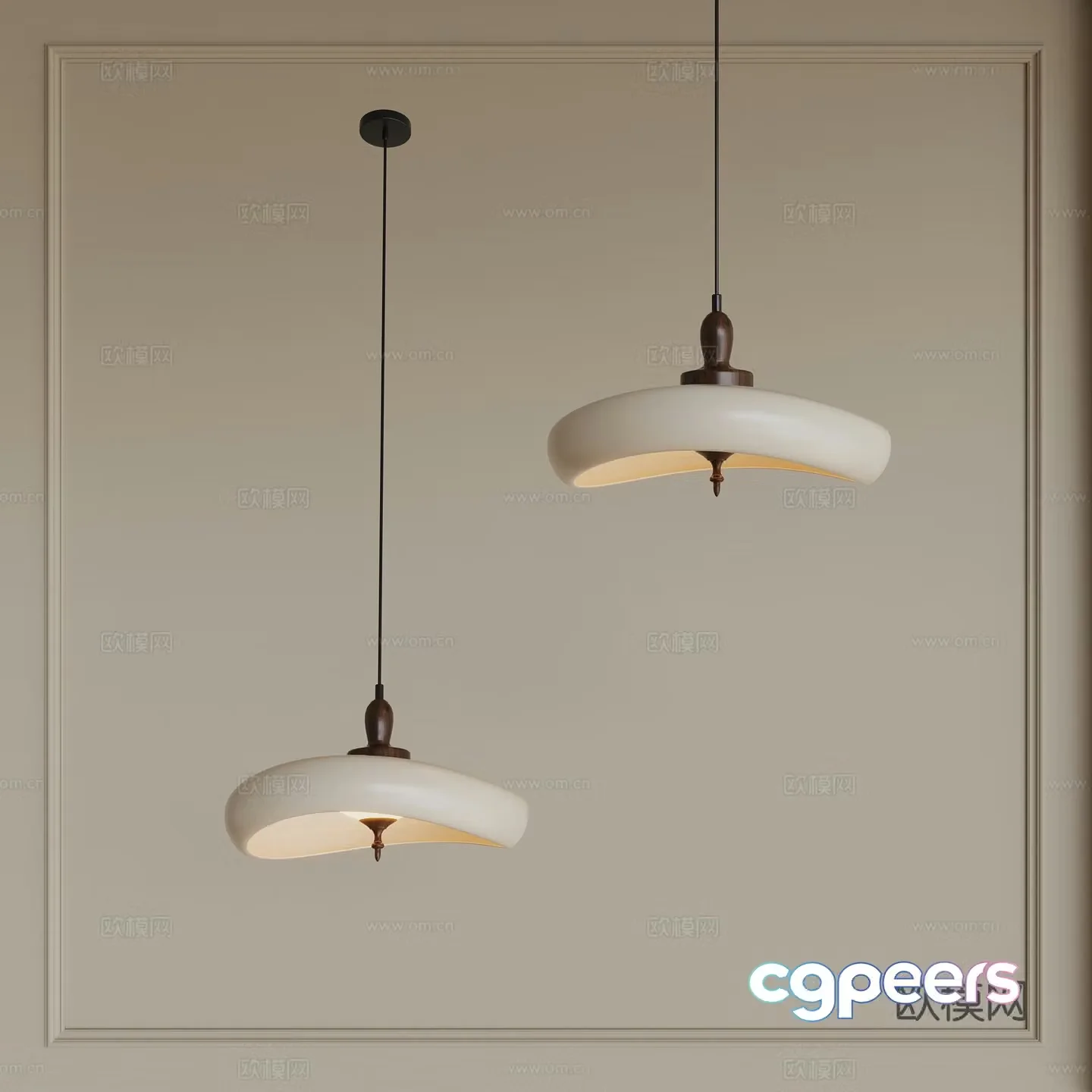 Beixi hat chandelier medieval cream style 3d model