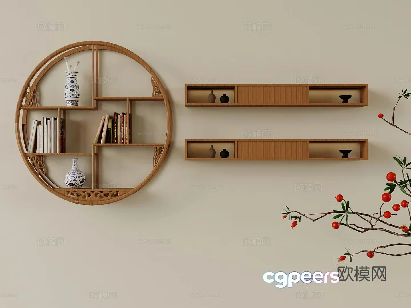 Storage rack New Chinese storage rack Tea cabinet rack 3D model