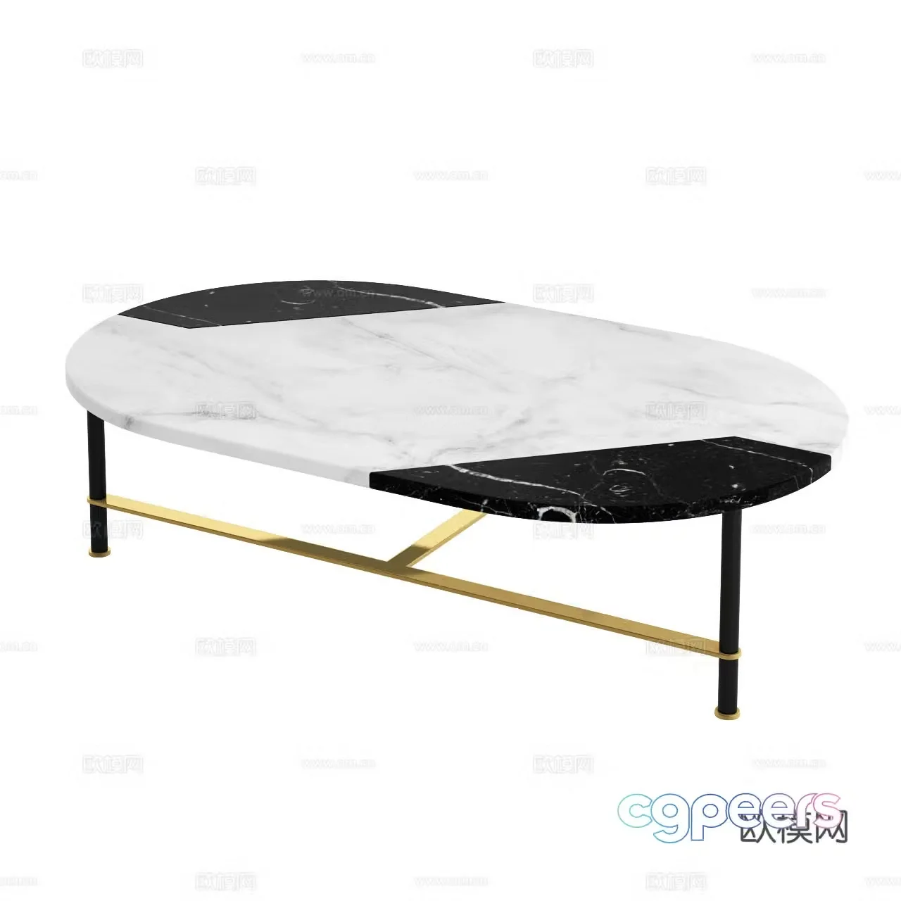 Gallotti&Radice Italian coffee table marble coffee table 3D model