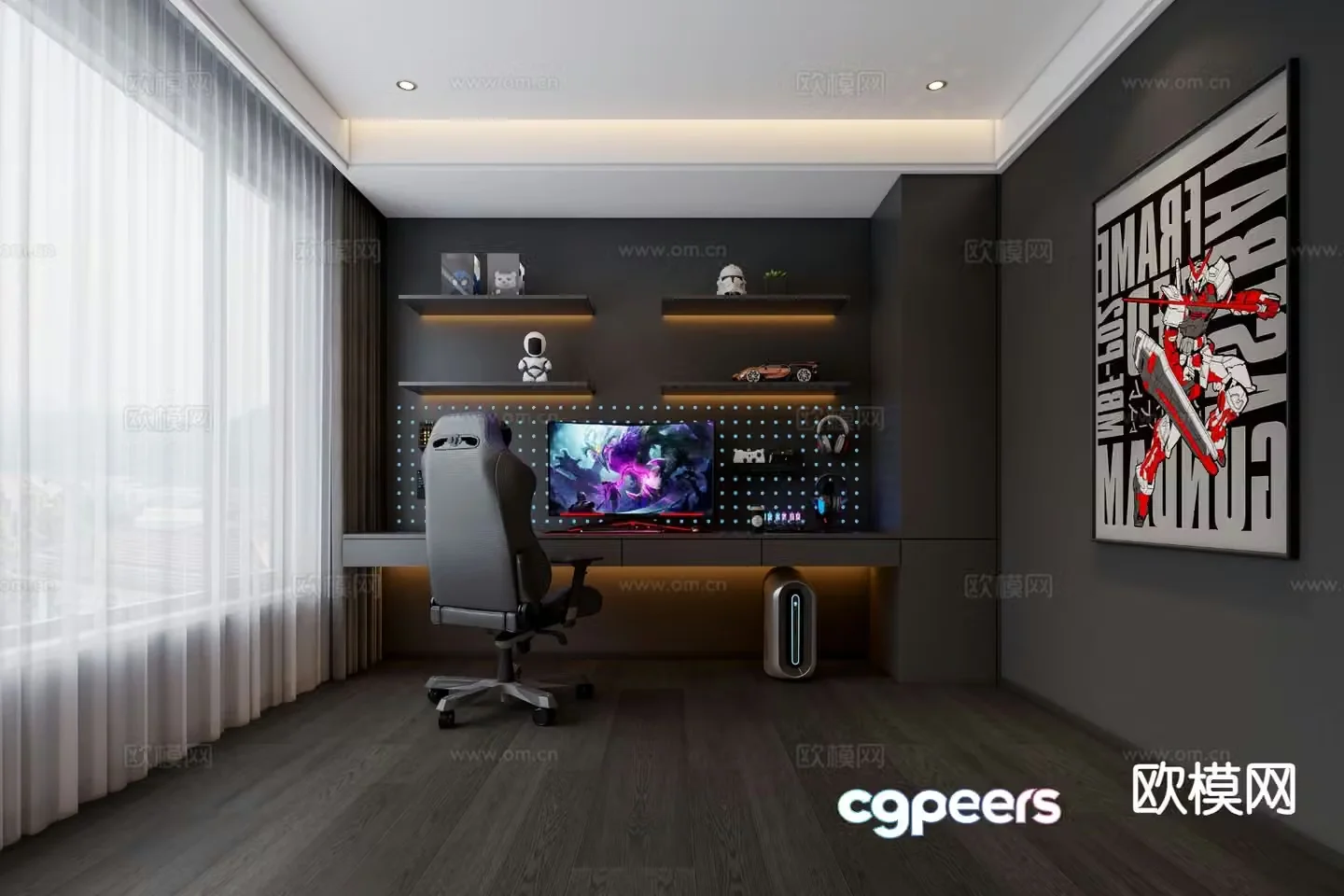 Modern eSports room game room 3D model