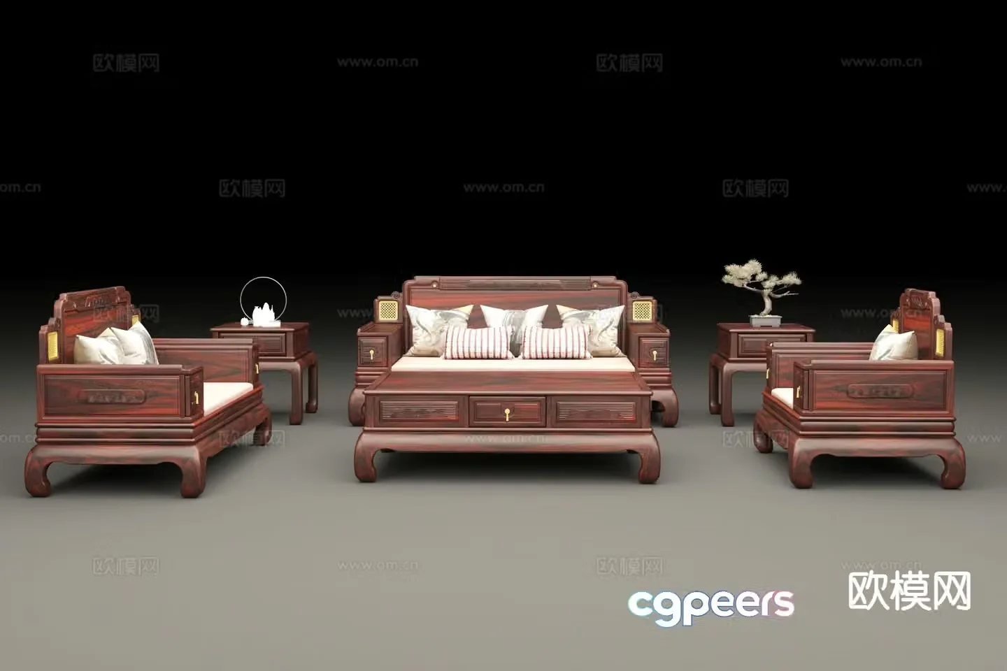 Neoclassical modular sofa 3d model