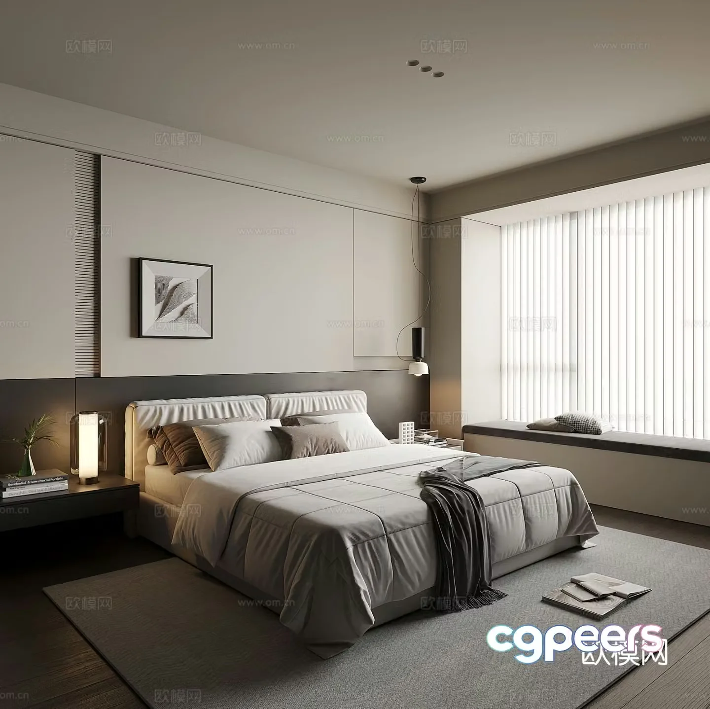 Modern bedroom master bedroom 3d model