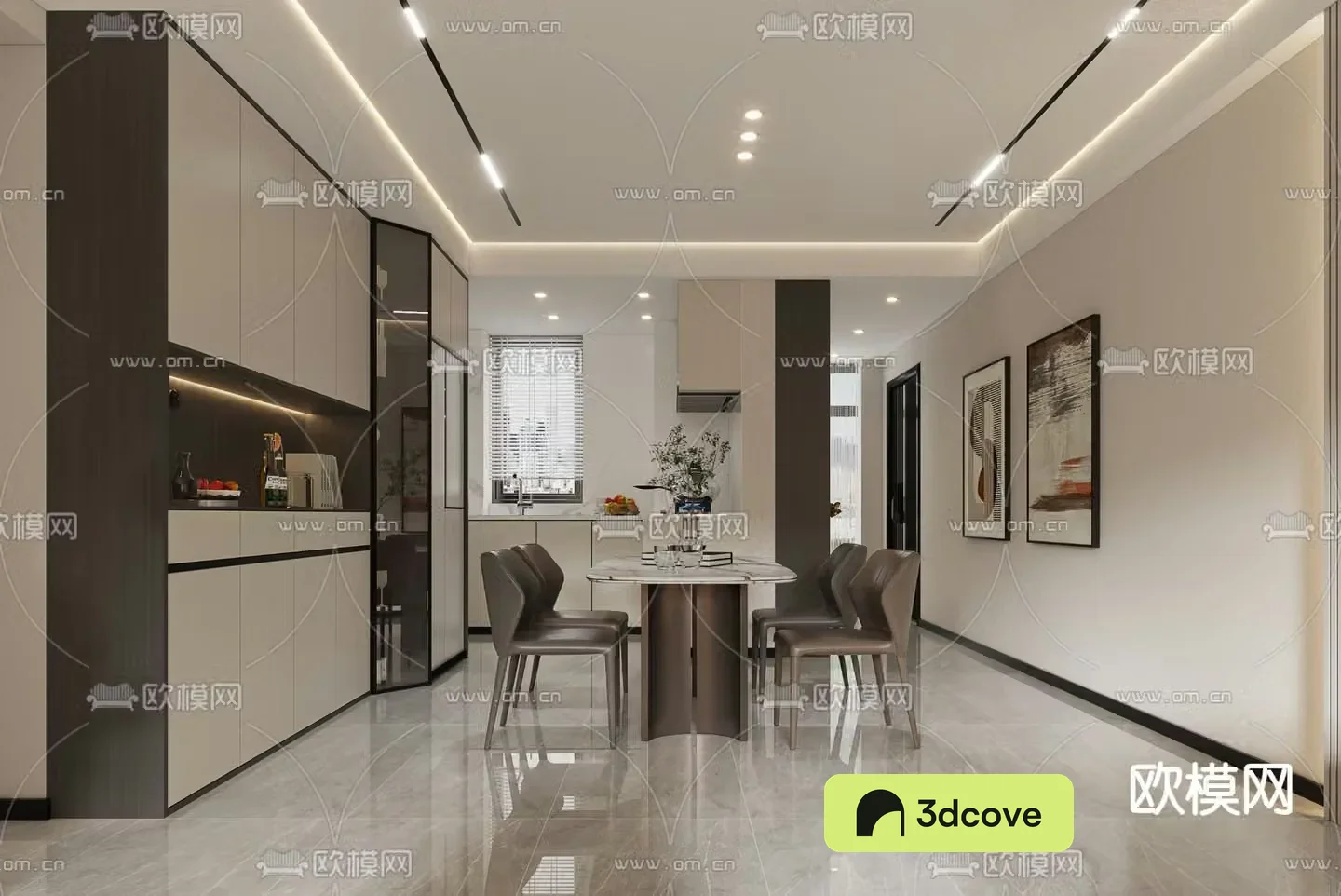 Modern living and dining room